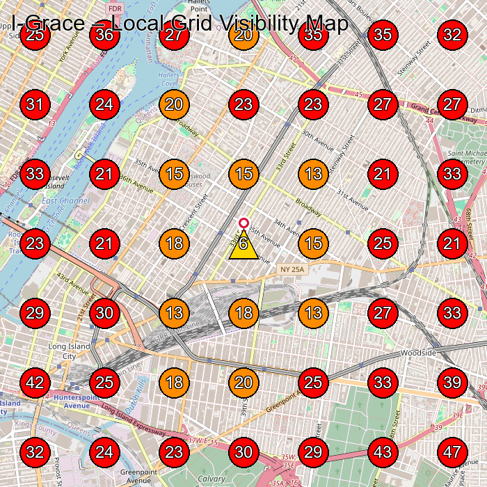 I-Grace GeoGrid visibility map for Scaffolding Service in Long Island City